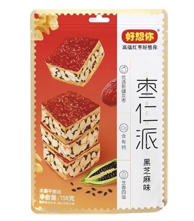 158g Black Sesame Flv Red Date & Walnut Pie Snack