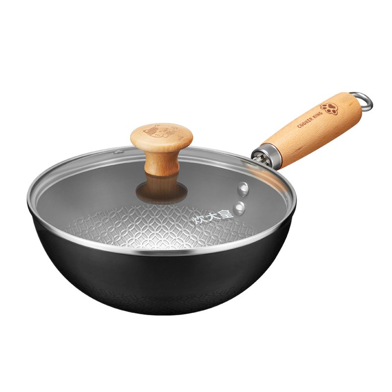 28cm Iron Wok With Cover