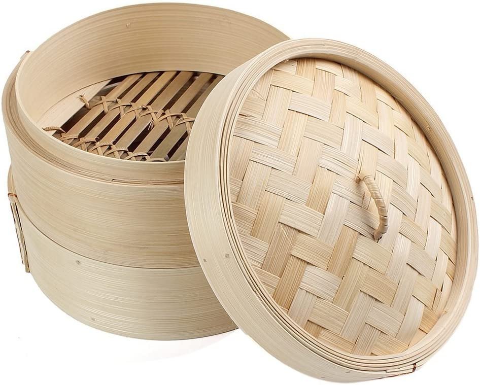 10" Bamboo Steamer Set