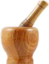 Wooden mortar & pestle